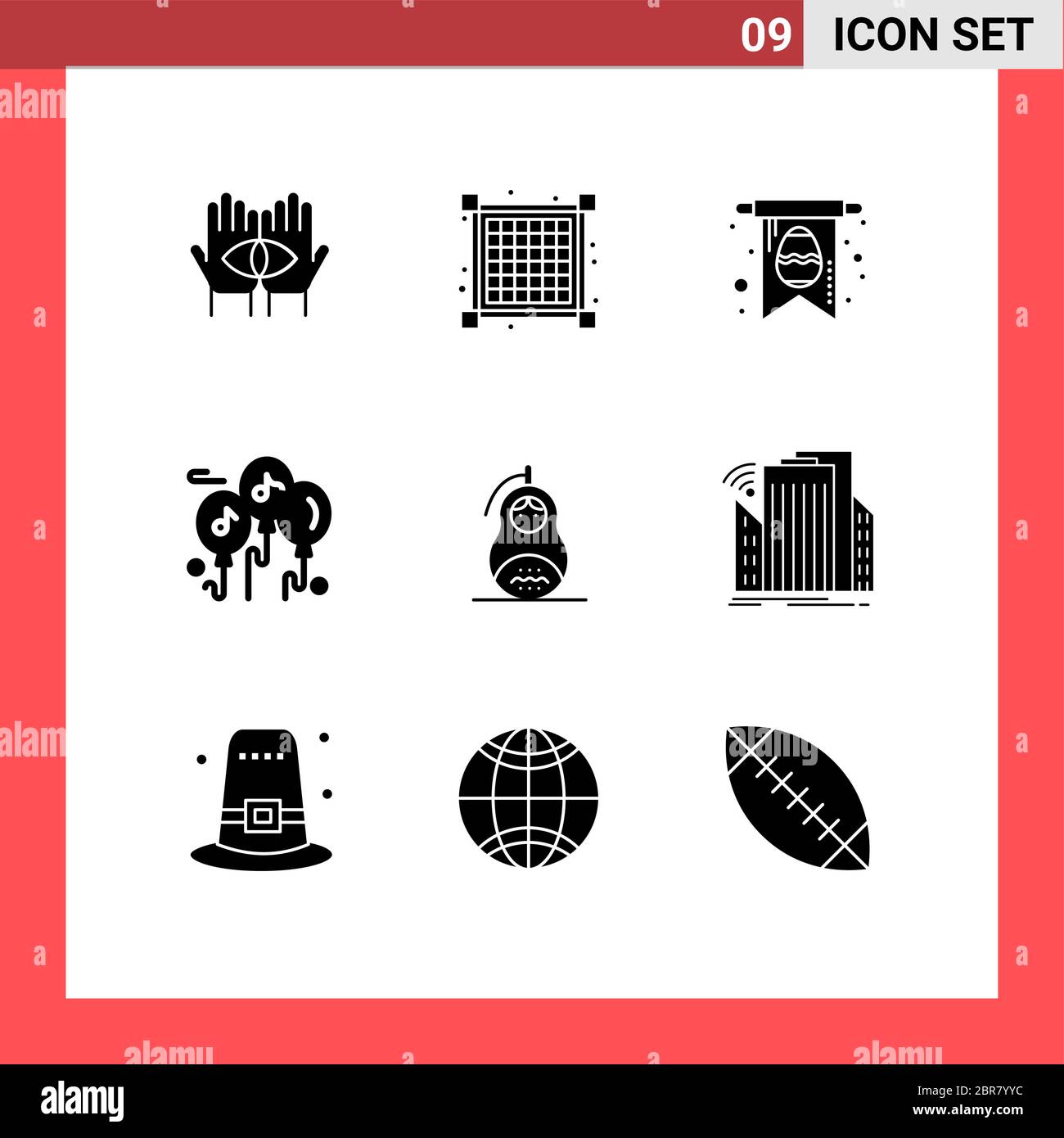 9 Creative Icons Modern Signs and Symbols of peace, grenade, card, fraud, music Editable Vector Design Elements Stock Vector