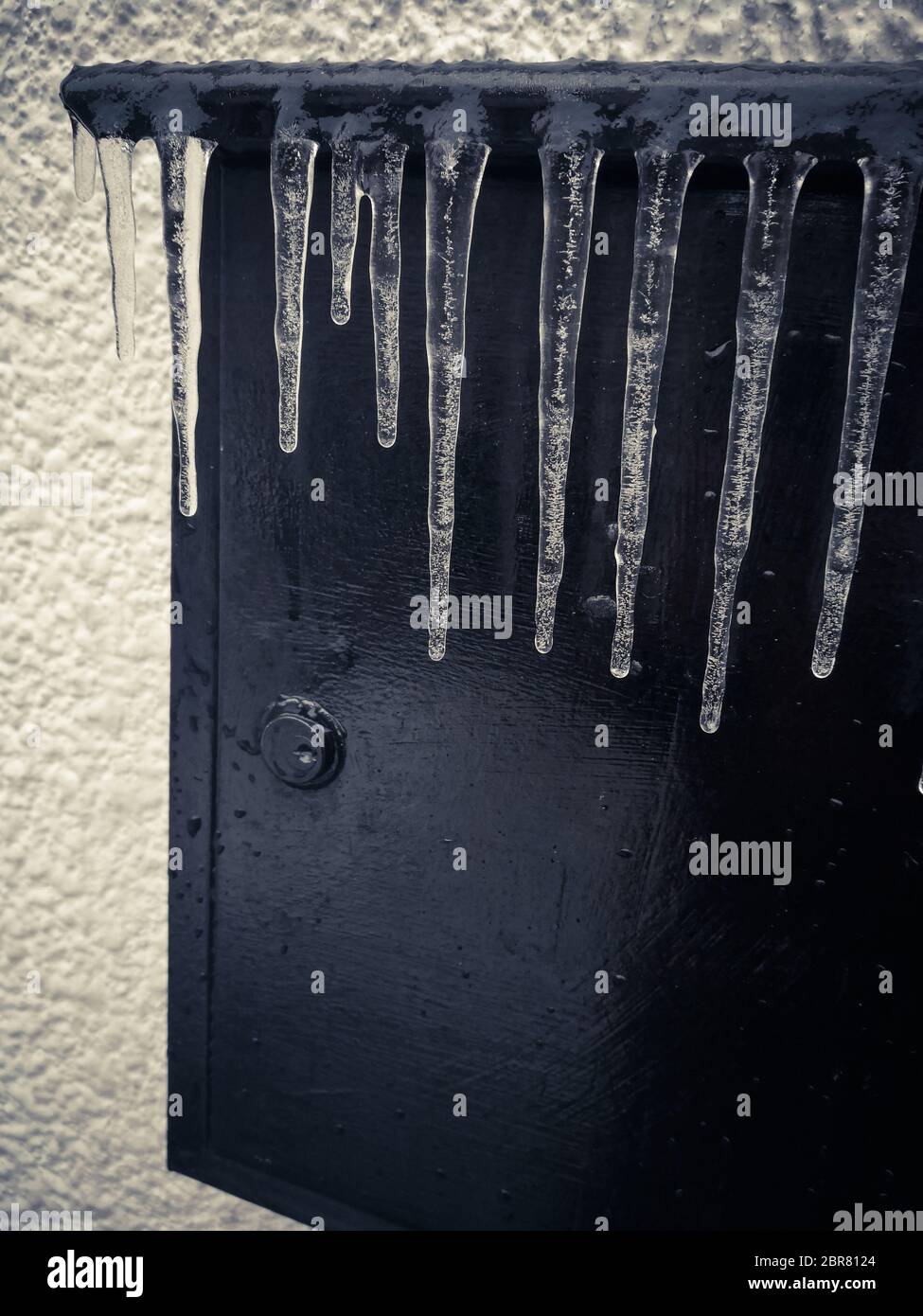 Color image of a frozen mailbox, with icicles Stock Photo Alamy