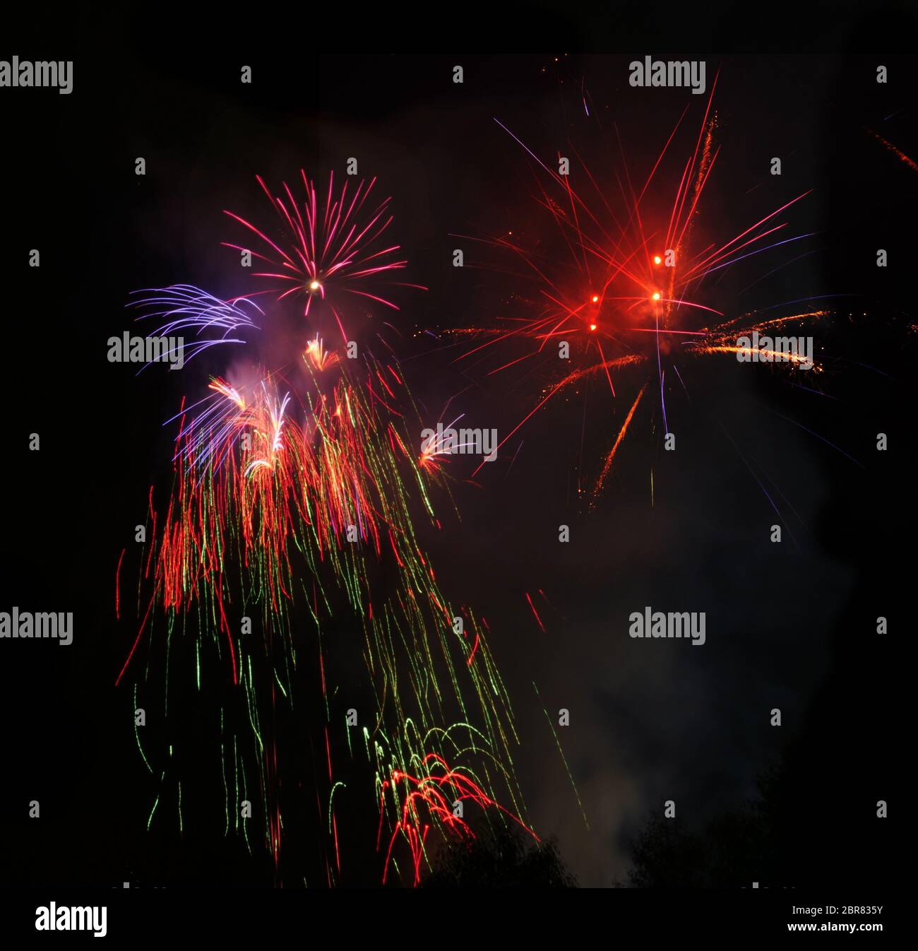Beautiful fireworks at national celebration Stock Photo