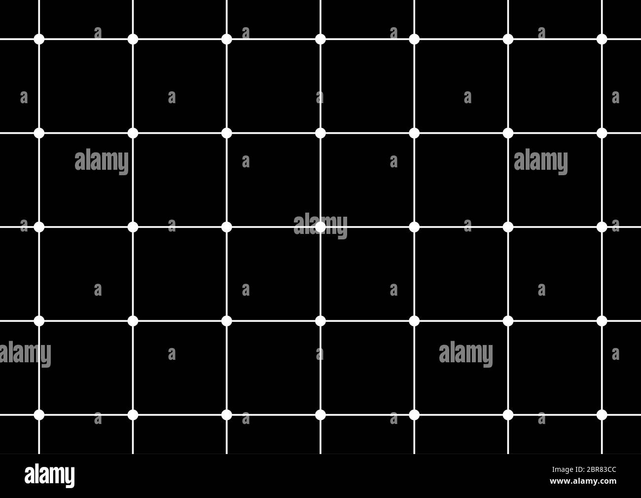 Black and white grid drawing. Optical illusion Stock Photo - Alamy