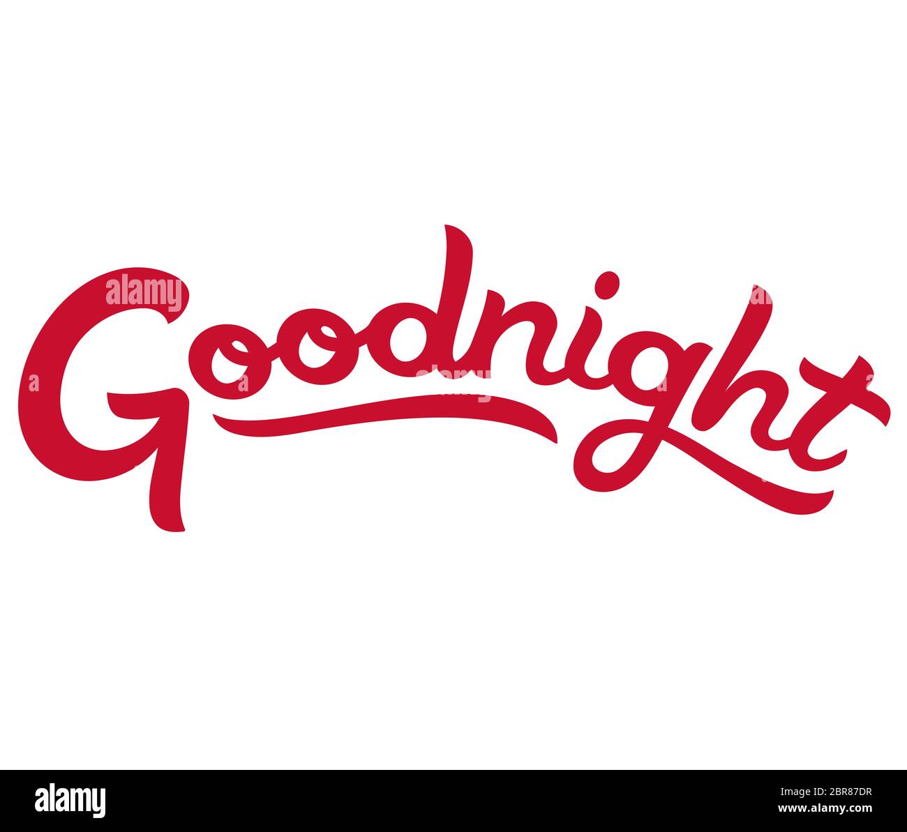 good night red phrase lettering illustration Stock Photo Alamy