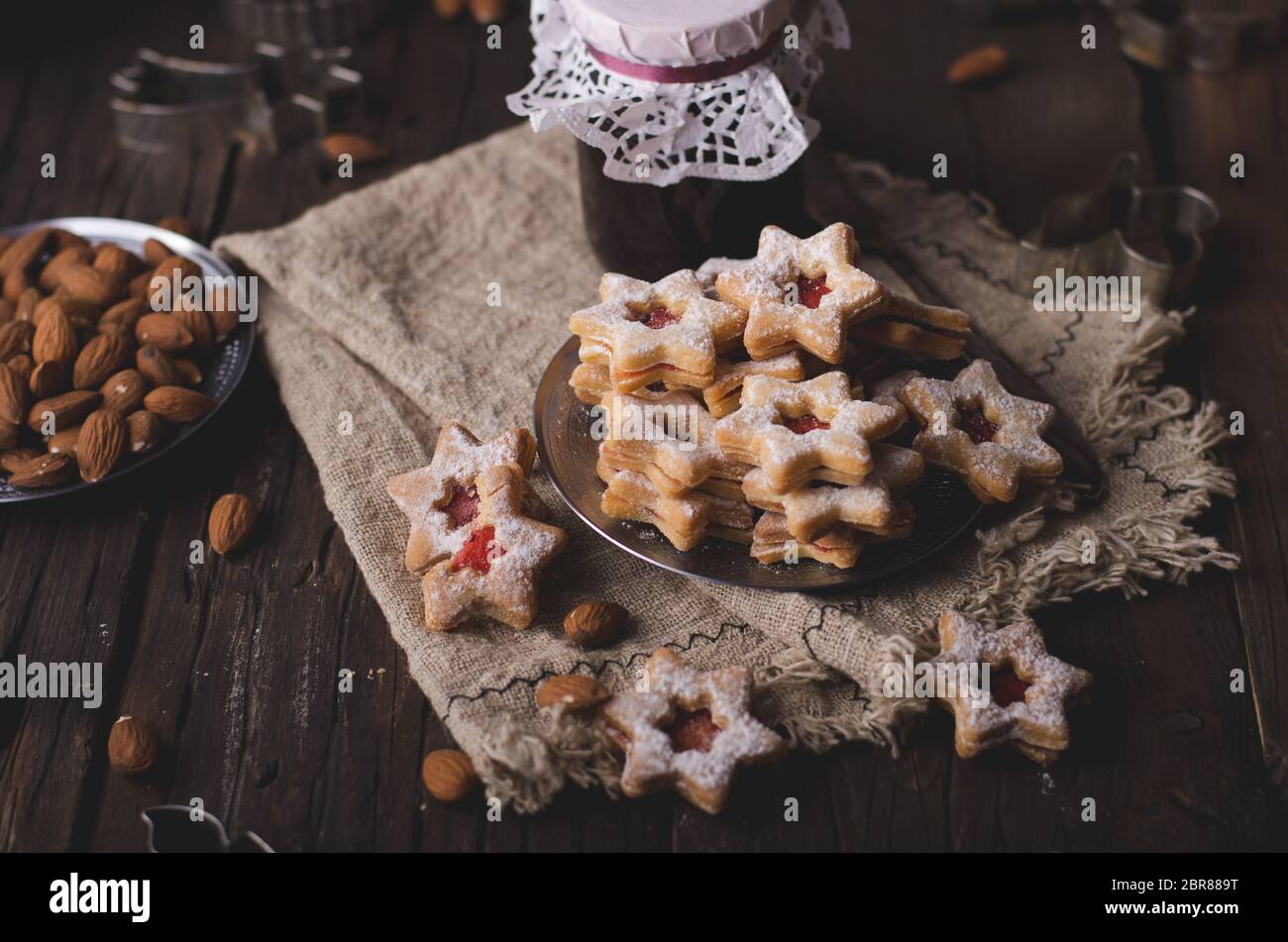 Christmas time, homemade christmas cookies vintage style, delicious cookies Stock Photo