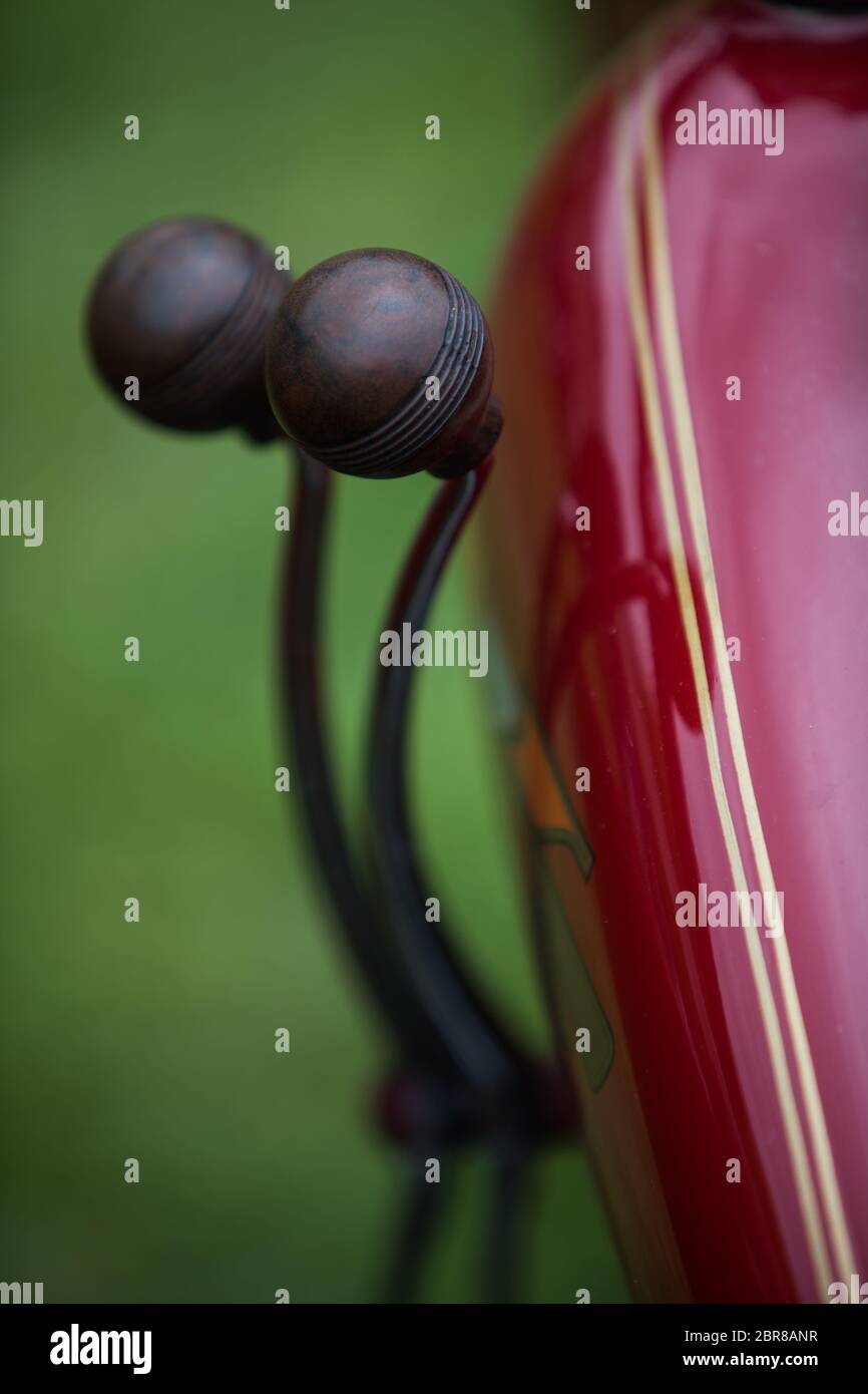 Vintage motorcycle hand gear shifter also called suicide shifter Stock