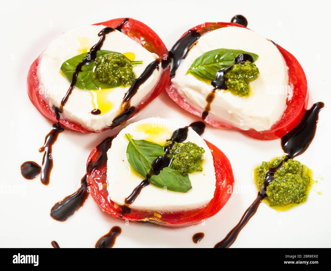 italian cuisine insalata caprese (caprese salad) stacks from sliced