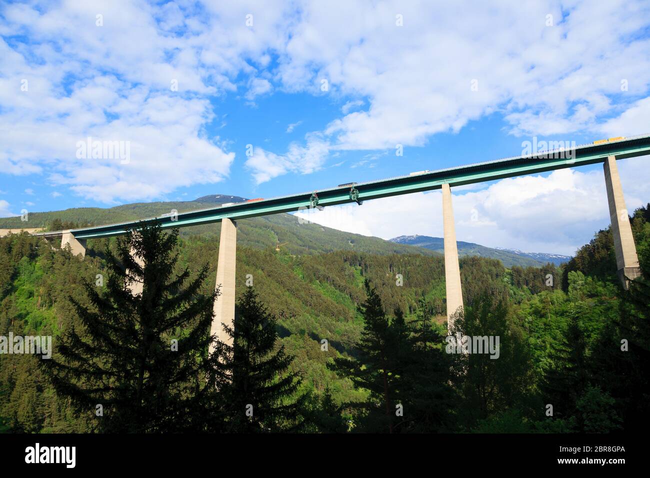 Europa Bridge near Innsbruck. Highest bridge in Europe Stock Photo