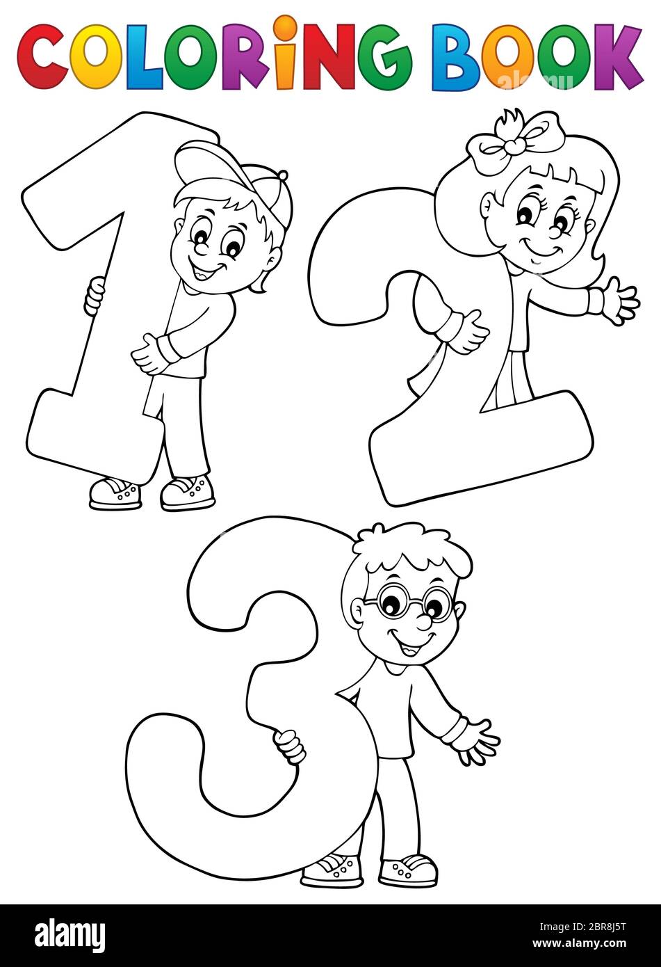 Download Coloring Book Children With Numbers Picture Illustration Stock Photo Alamy