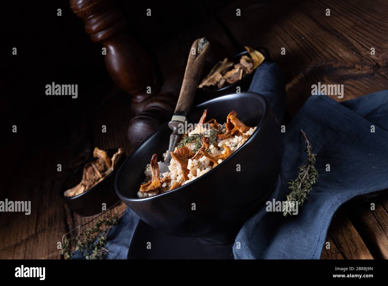 Kaszotto- polish risotto from barley groats with mushrooms Stock Photo ...