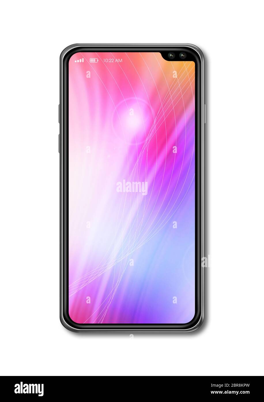 All-screen digital colorful blank smartphone mockup isolated on white ...