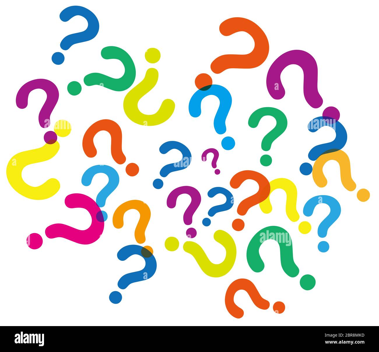 question mark colorful sign idea illustration Stock Photo - Alamy
