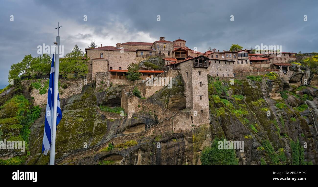 Stunningly located on top of a rock Holy Monastery of Great Meteoron in ...