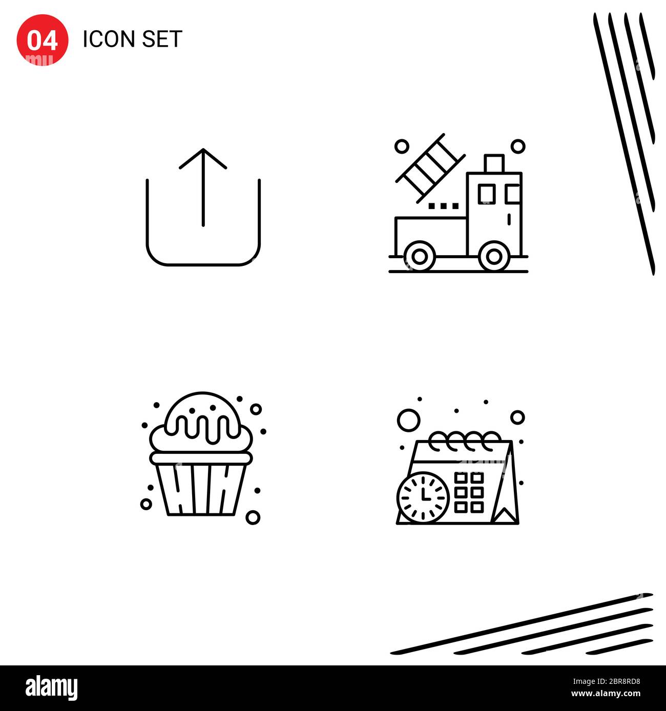 Modern Set Of 4 Filledline Flat Colors Pictograph Of Instagram