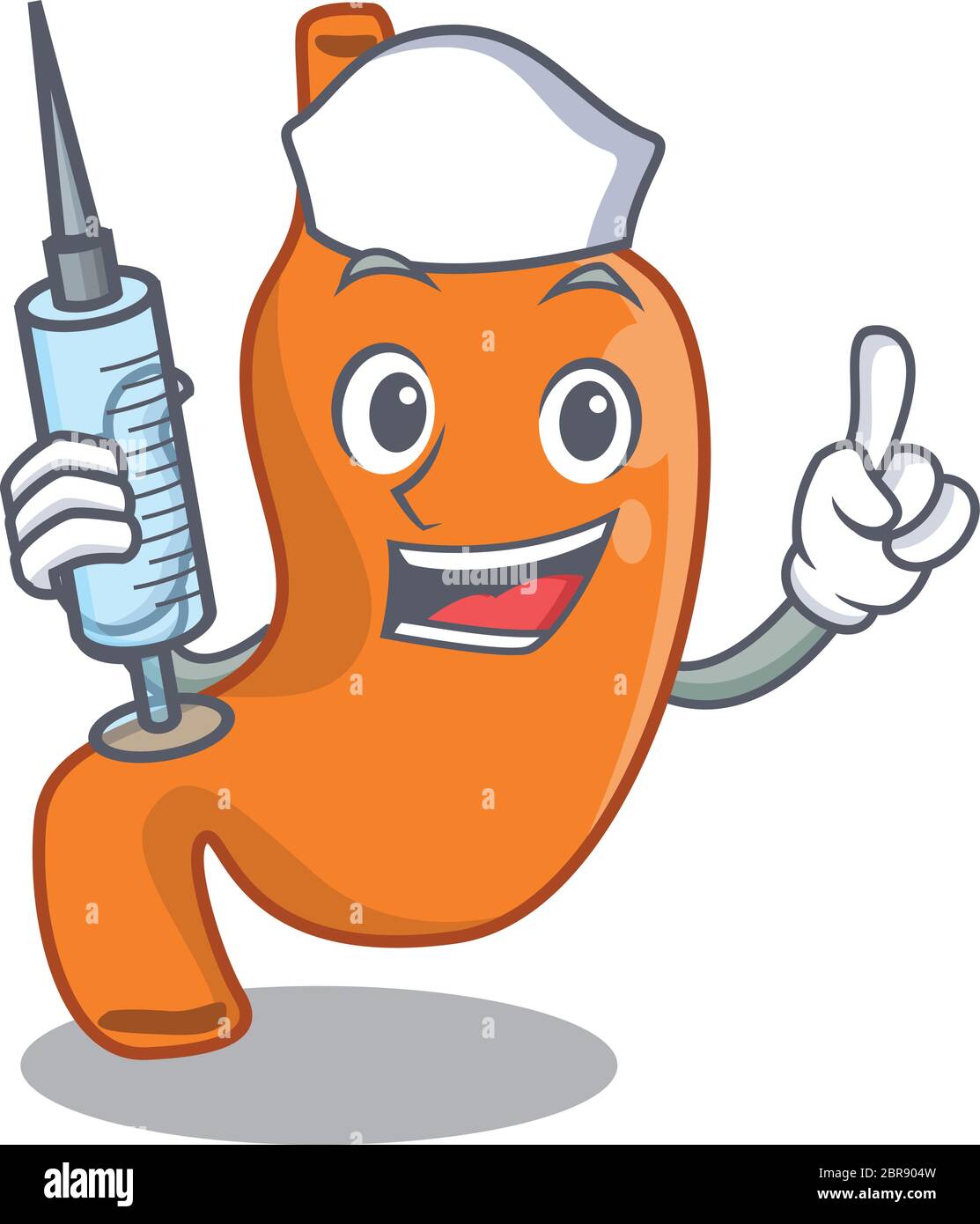 Stomach humble nurse mascot design with a syringe Stock Vector Image ...