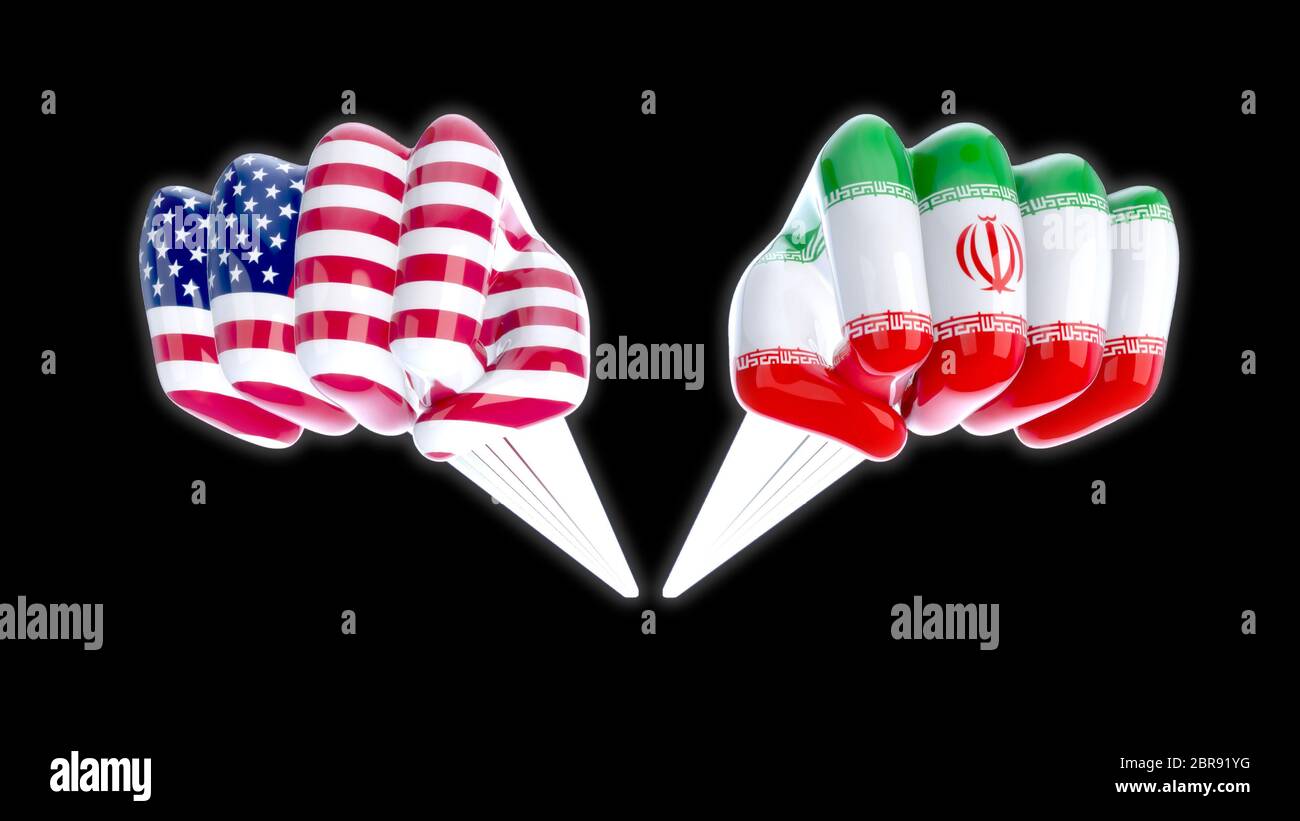 USA vs Iran - 3D Illustration Stock Photo - Alamy