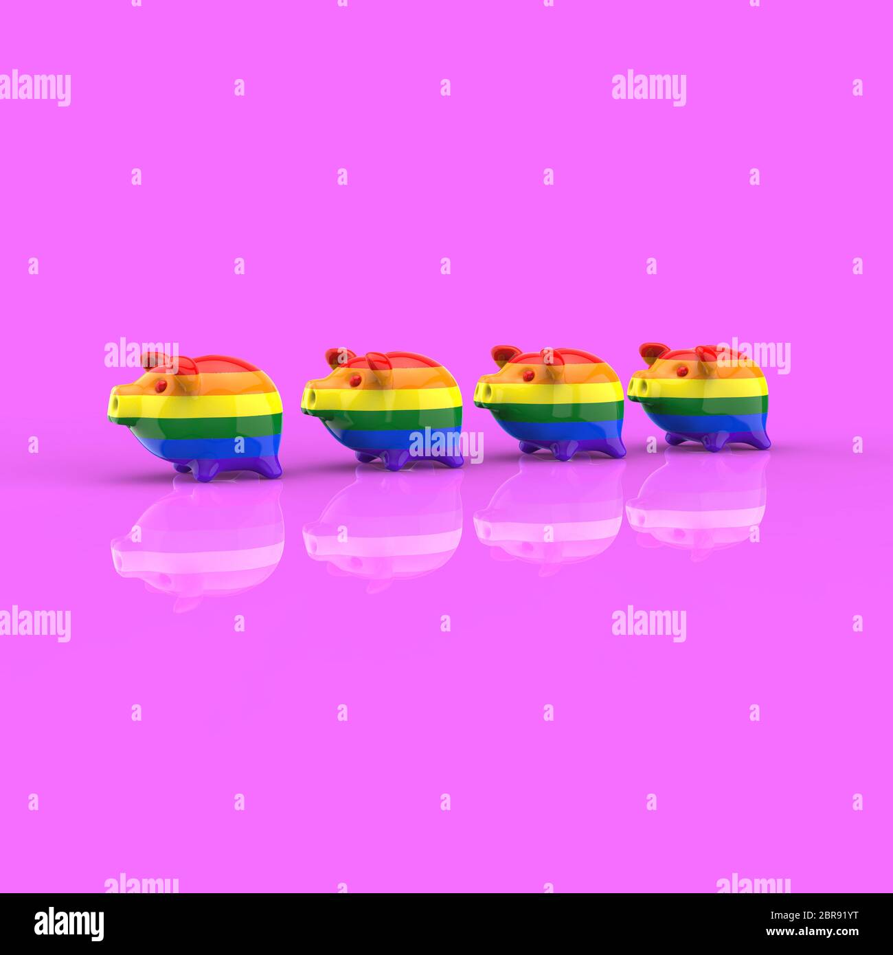 Piggy bank - 3D Illustration Stock Photo - Alamy