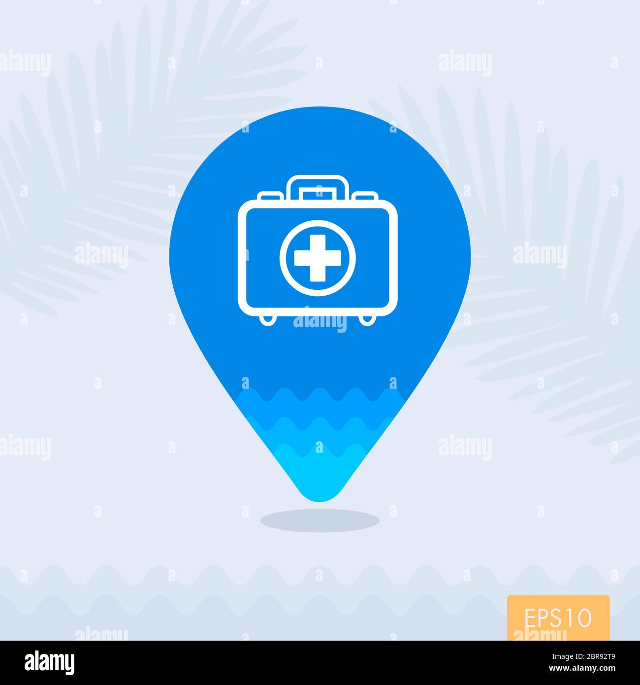 First aid vector pin map icon. Beach Map pointer. Summer Map markers ...