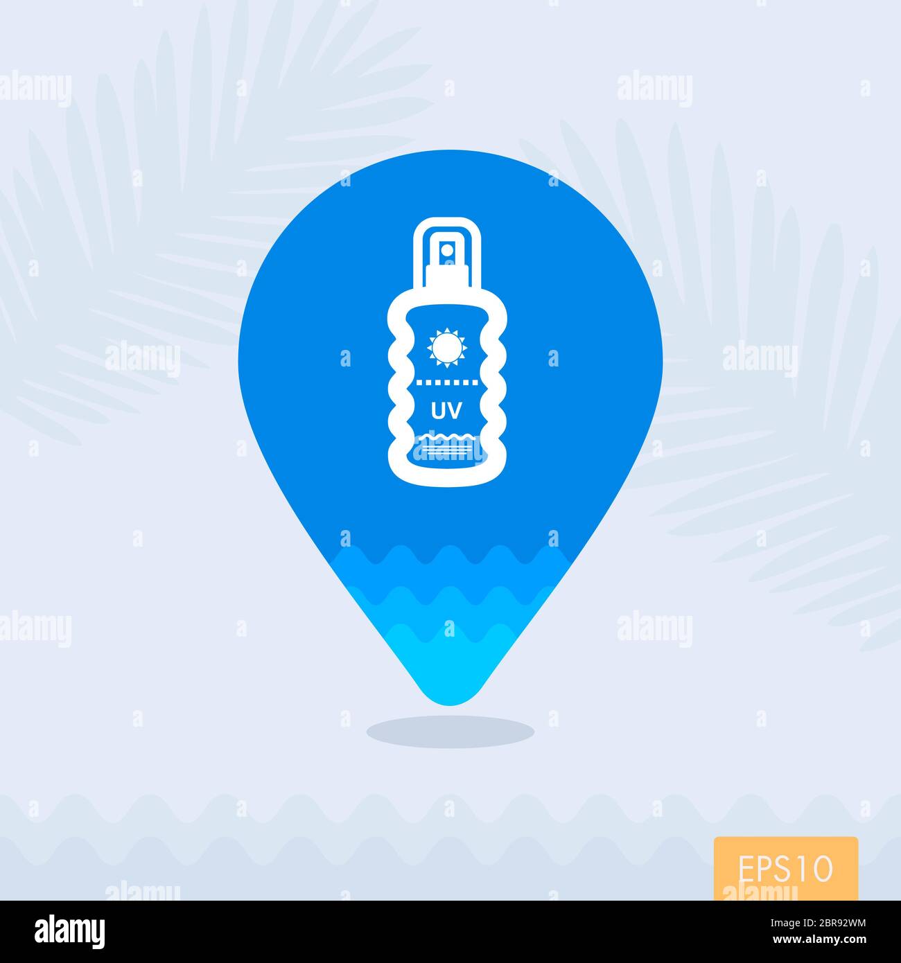 Sun Cream in Spray vector pin map icon. Beach Map pointer. Summer Map ...