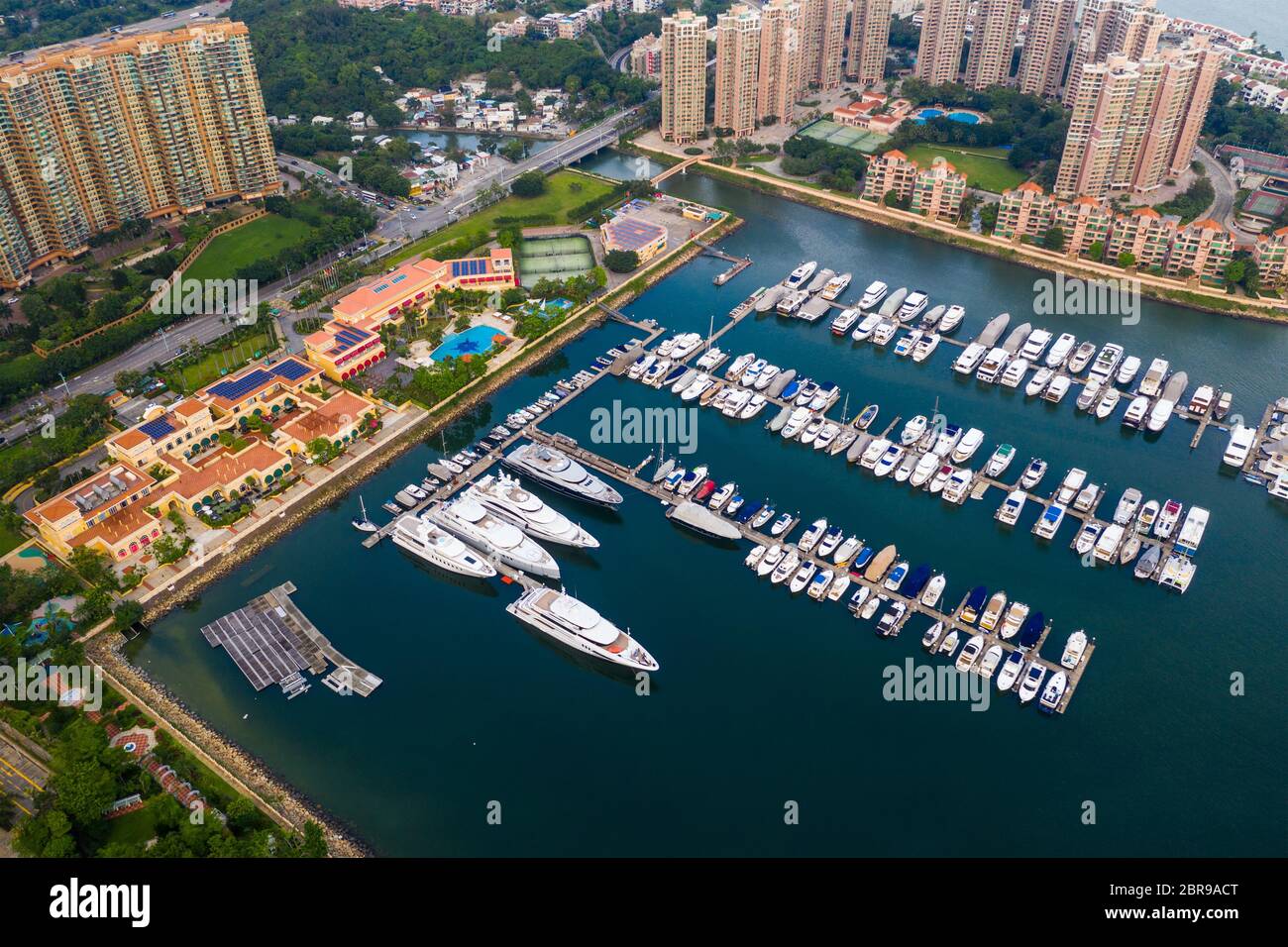 Tuen Mun, Hong Kong 16 May 2019: Aerial view of Hong Kong gold coast ...