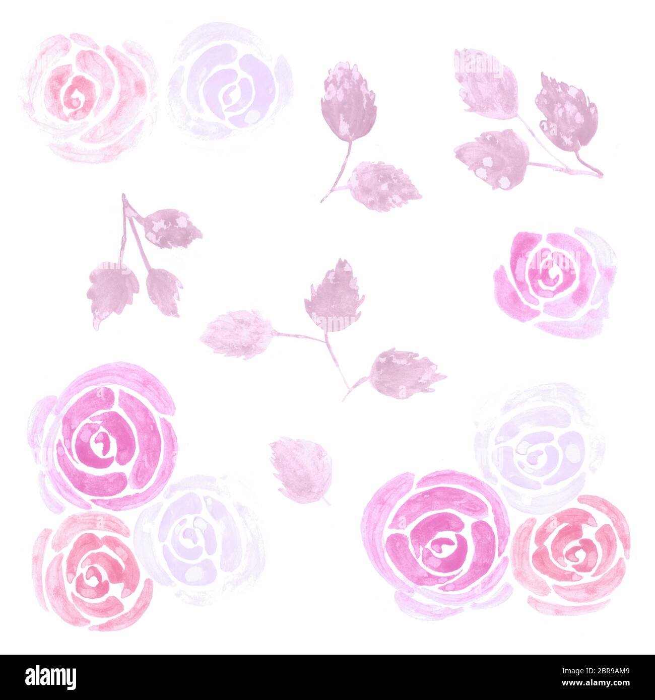 Loose Roses Loose watercolor flowers hi-res stock photography and images - Alamy