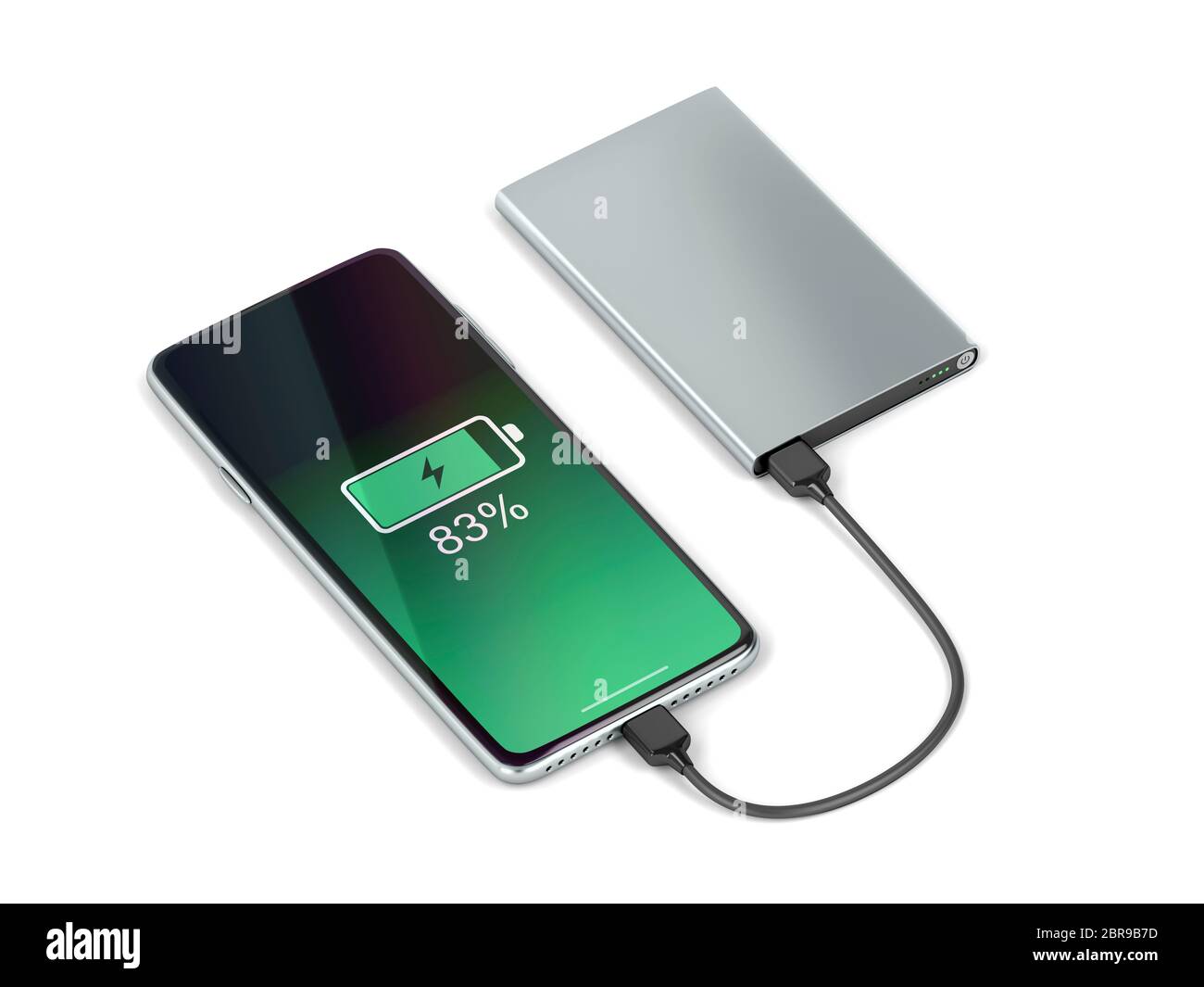 Charging the smartphone with external battery Stock Photo Alamy
