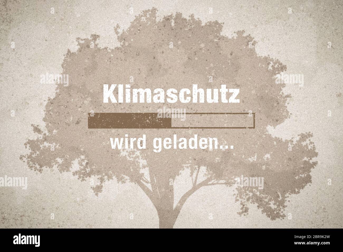 Klimaschutz wird geladen - german text - translation: climate protection loading Stock Photo