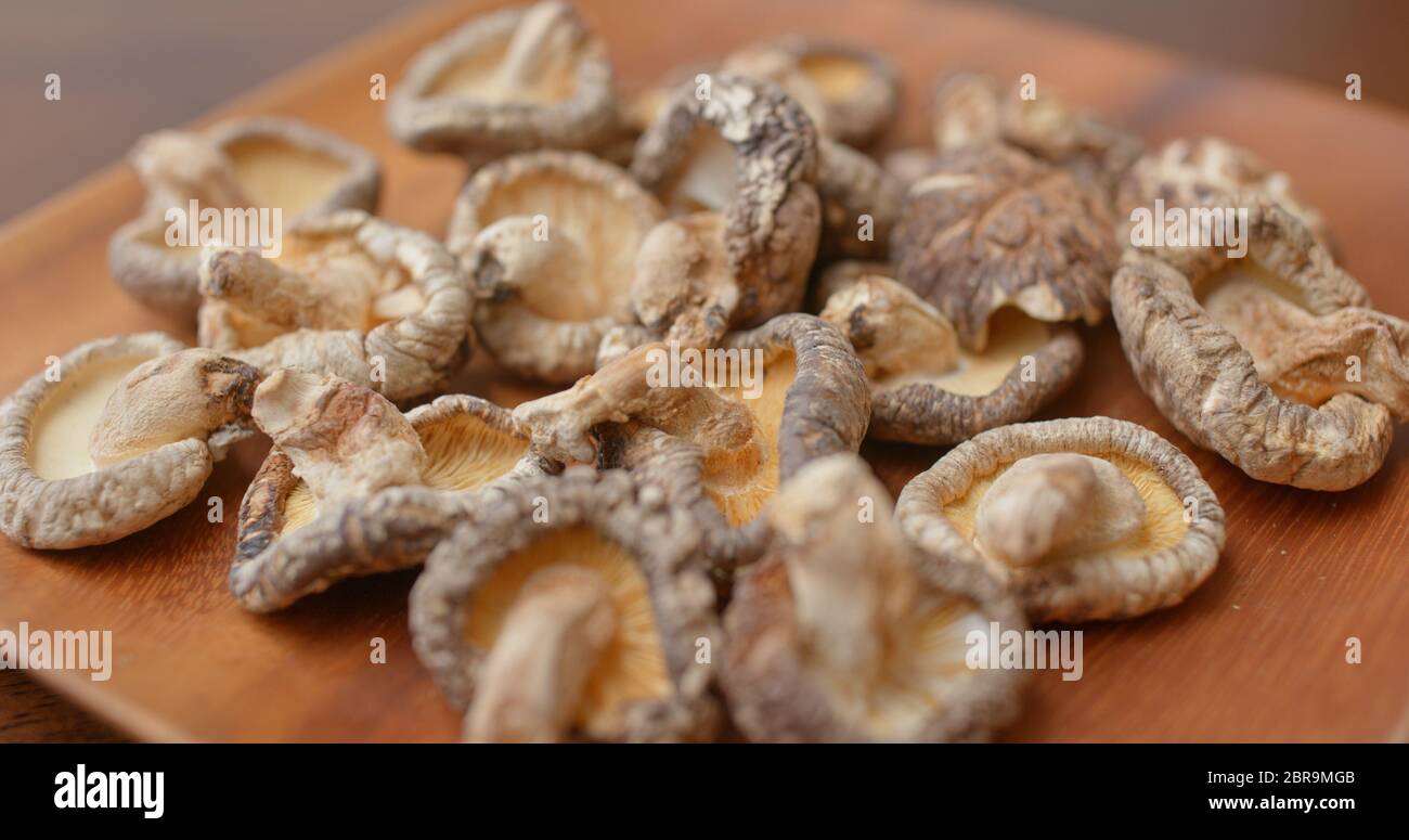Japanese Dry mushroom in stack Stock Photo Alamy