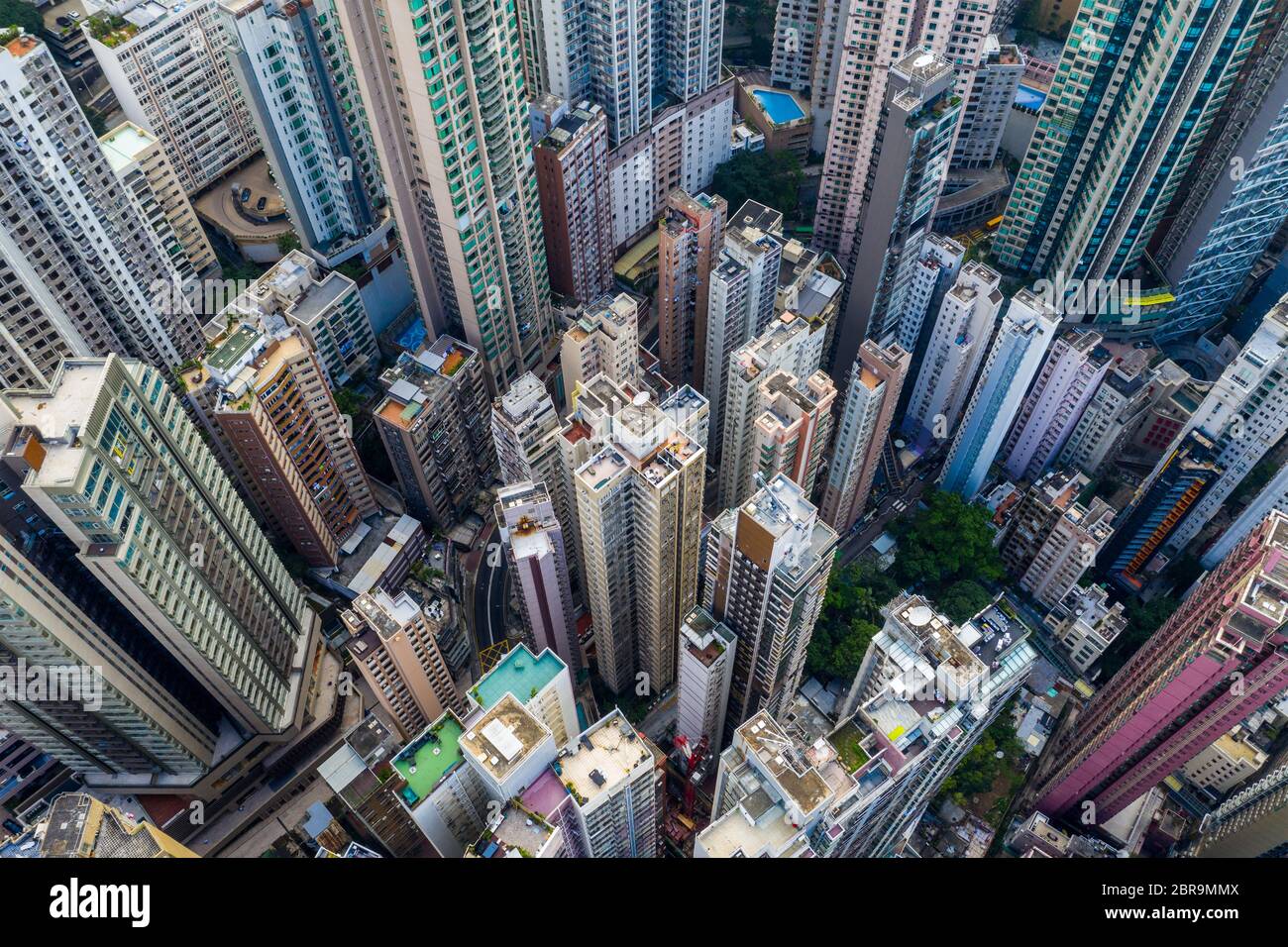 Central, Hong Kong 29 April 2019: Aerial view of Hong Kong city Stock ...