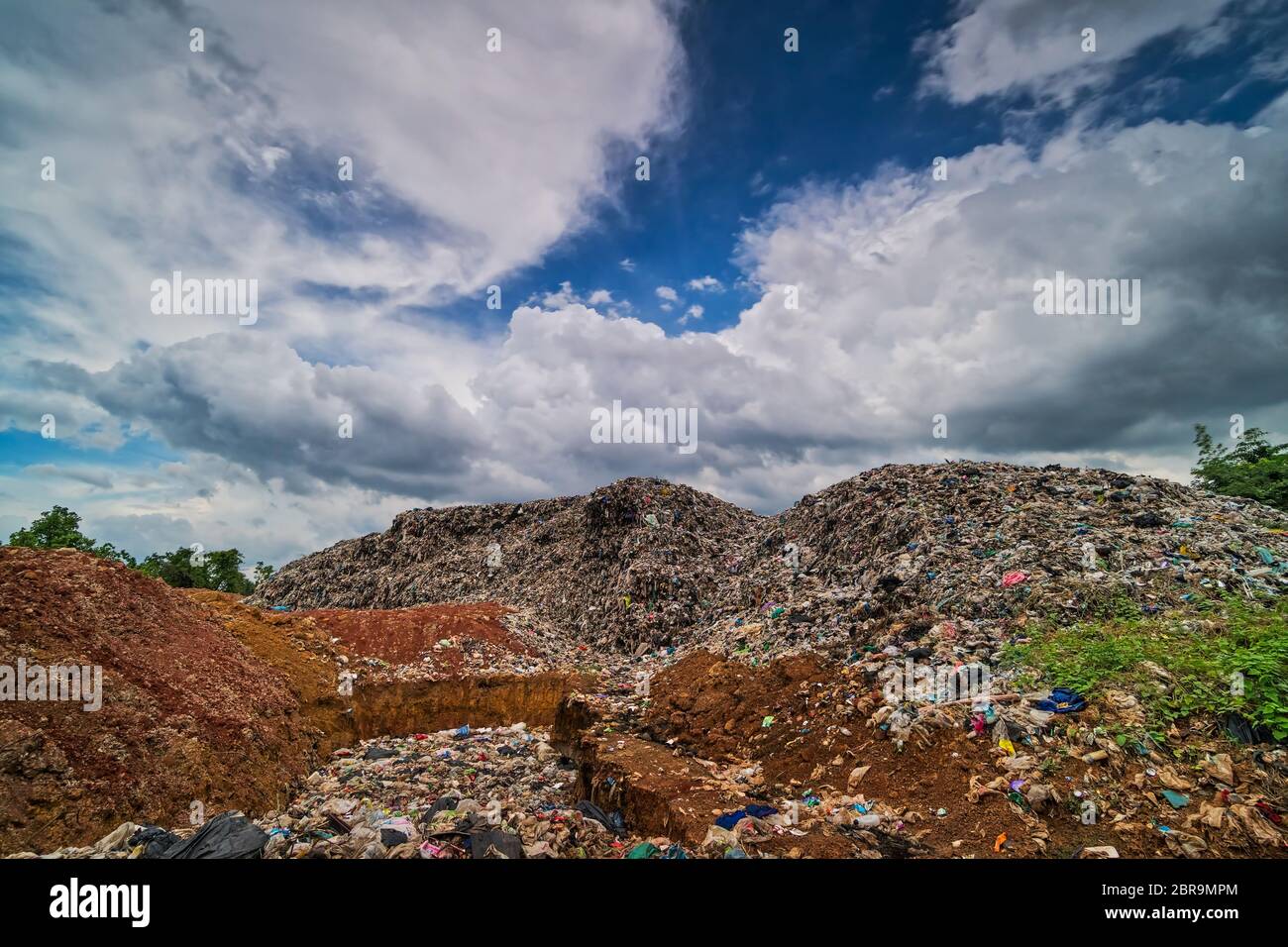 Garbage Dump Hill, landscape with landfill and clouds Stock Photo Alamy