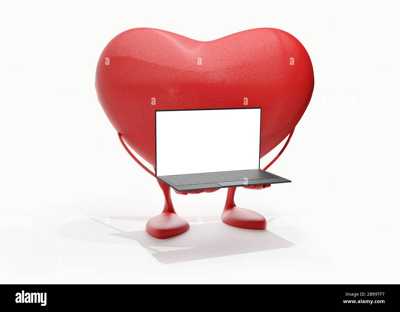 heart computer isolated on white 3d-illustration Stock Photo - Alamy