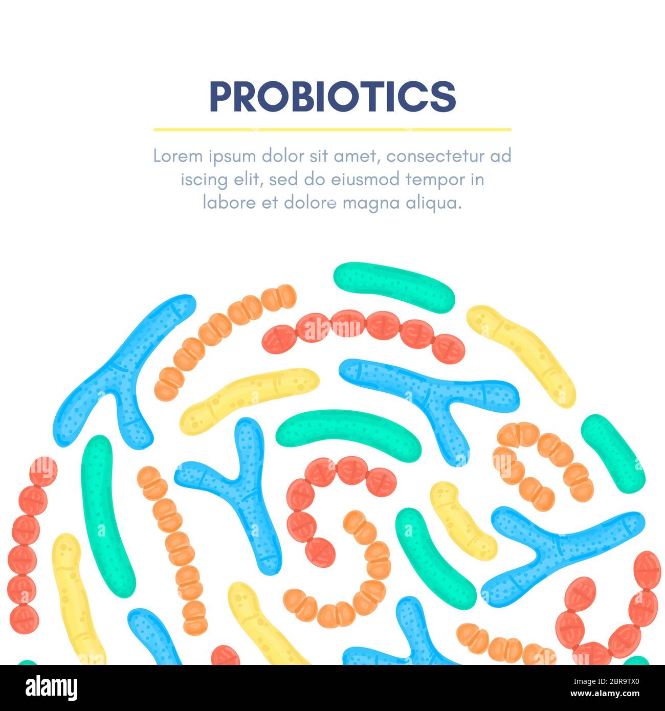 Vector Background With Probiotics In Semicircular Shape ...