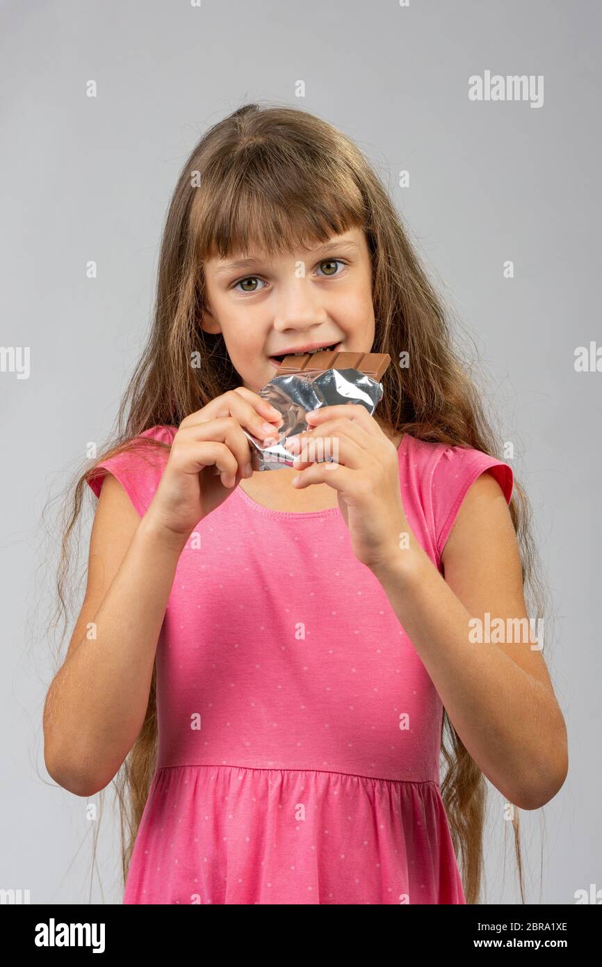 Portrait blond eight year old hi-res stock photography and images - Alamy