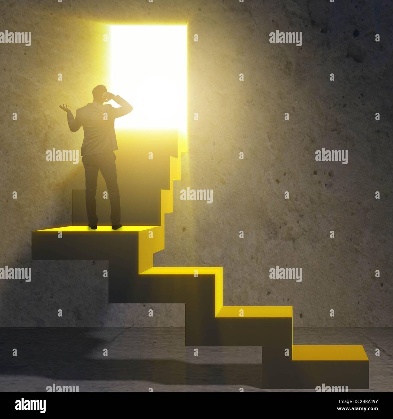 The young businessman climbing career ladder Stock Photo - Alamy