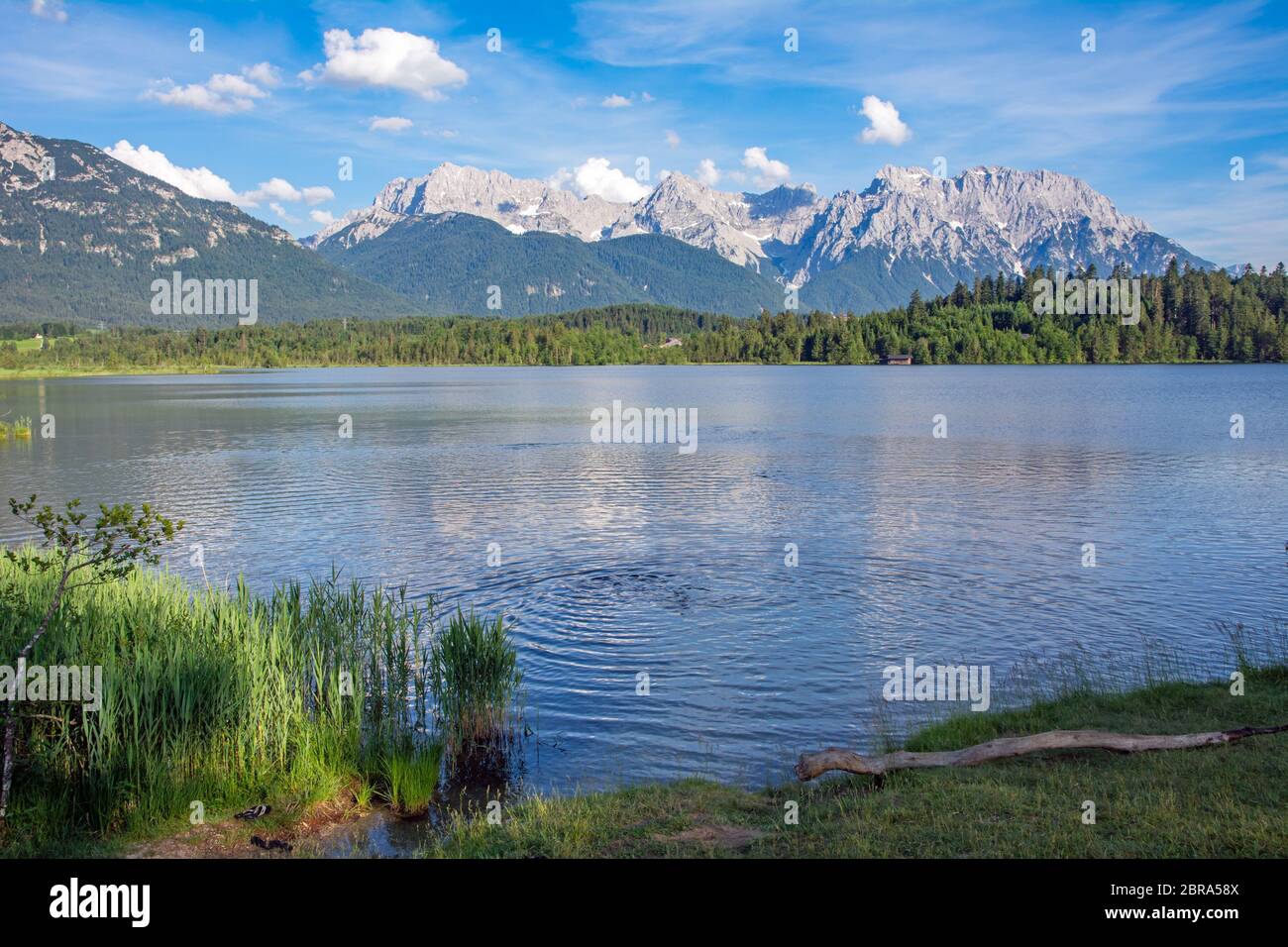 Lake Barmsee at the Karwendel mountains in Bavaria Stock Photo - Alamy