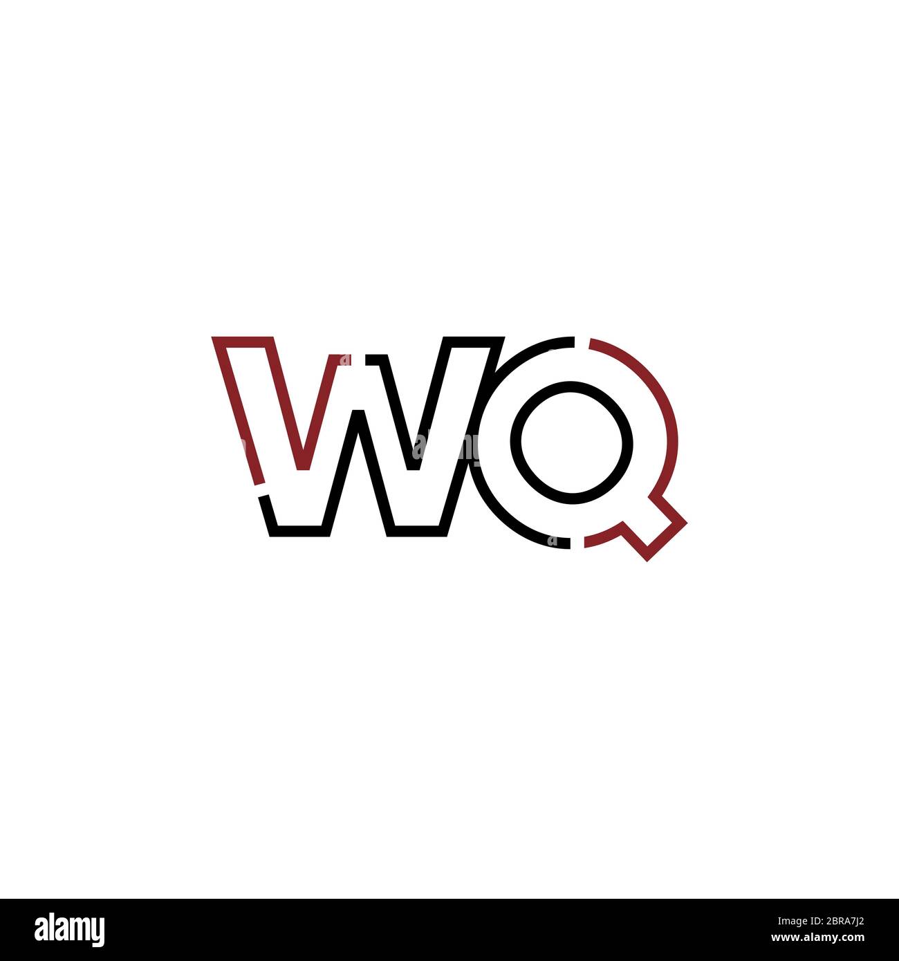 WQ W Q letter logo design. Initial letter WQ linked circle uppercase ...