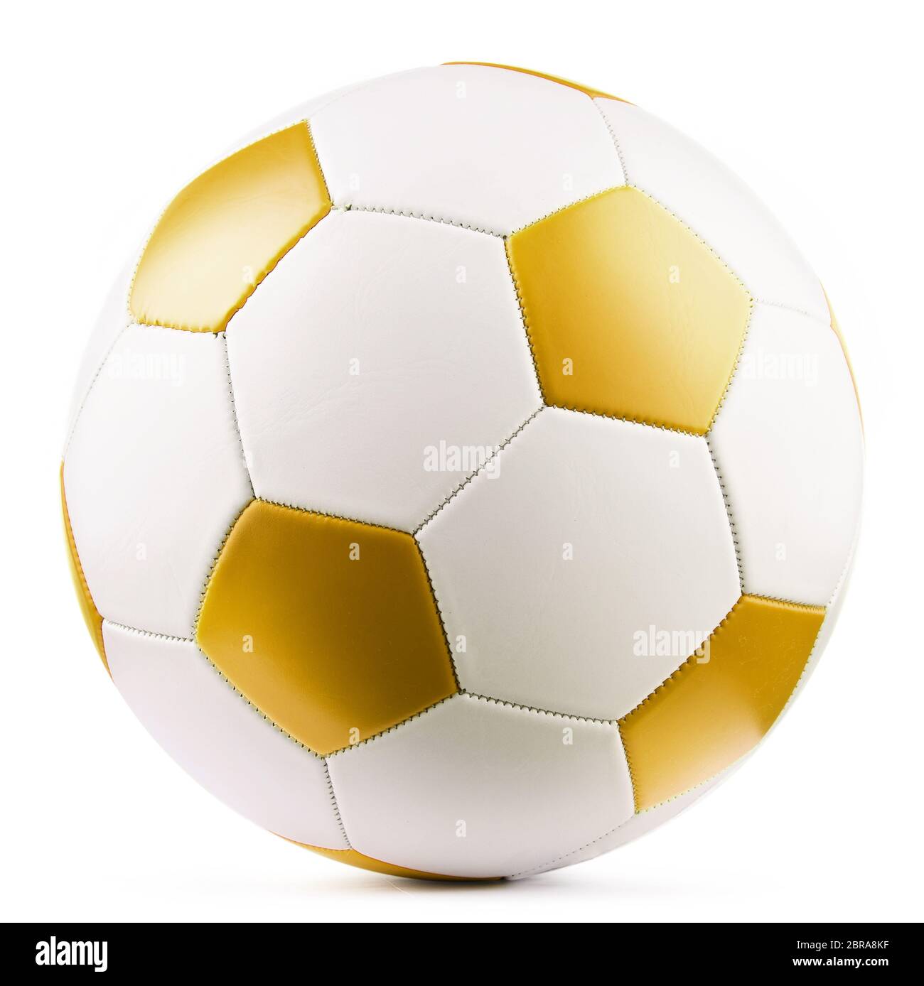 Leather soccer ball isolated on white background Stock Photo - Alamy