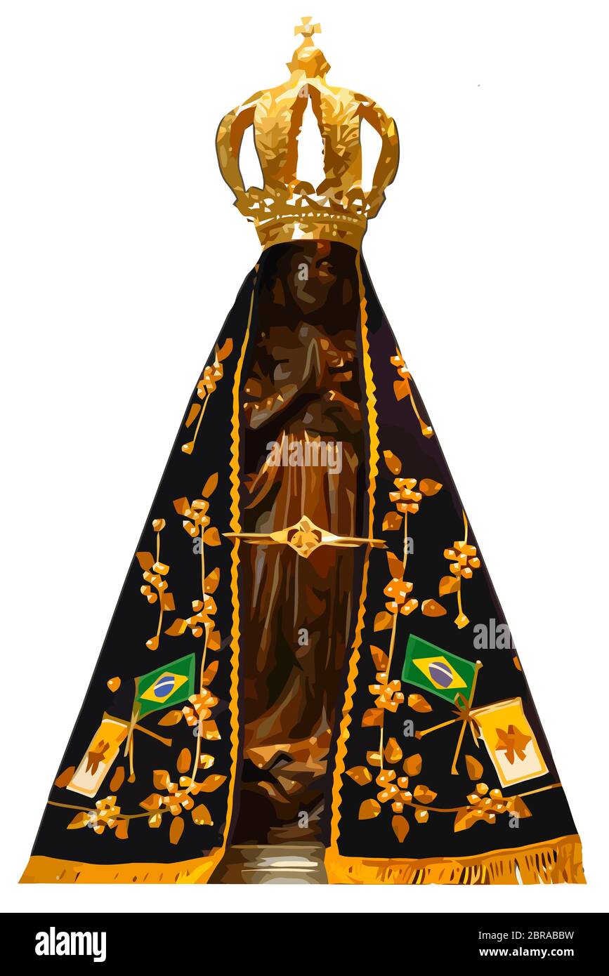 lady saint aparecida catholic brazilian sacred belief statue ...