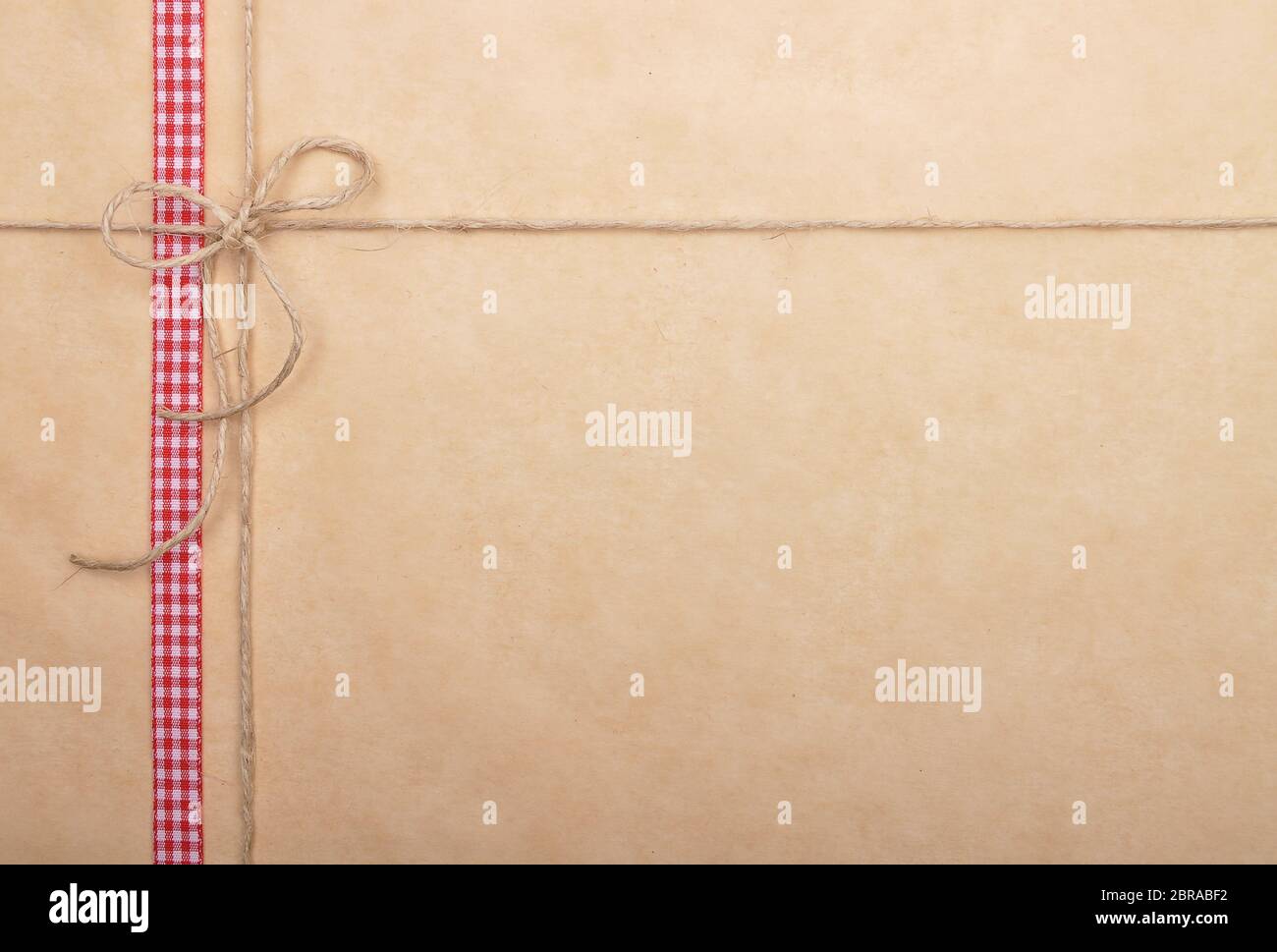 Background with ribbon and twine Stock Photo