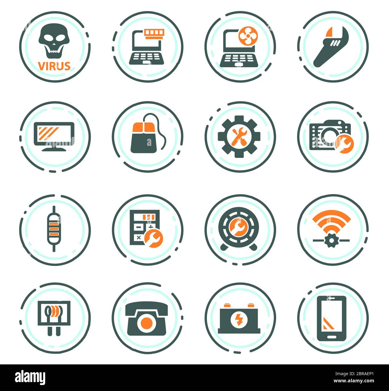 Electronic repair vector icons for user interface design Stock Photo ...