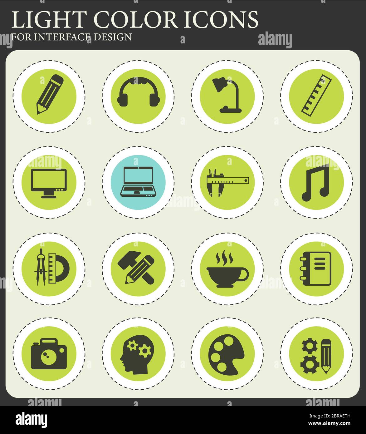 creative process vector icons for web and user interface design Stock ...