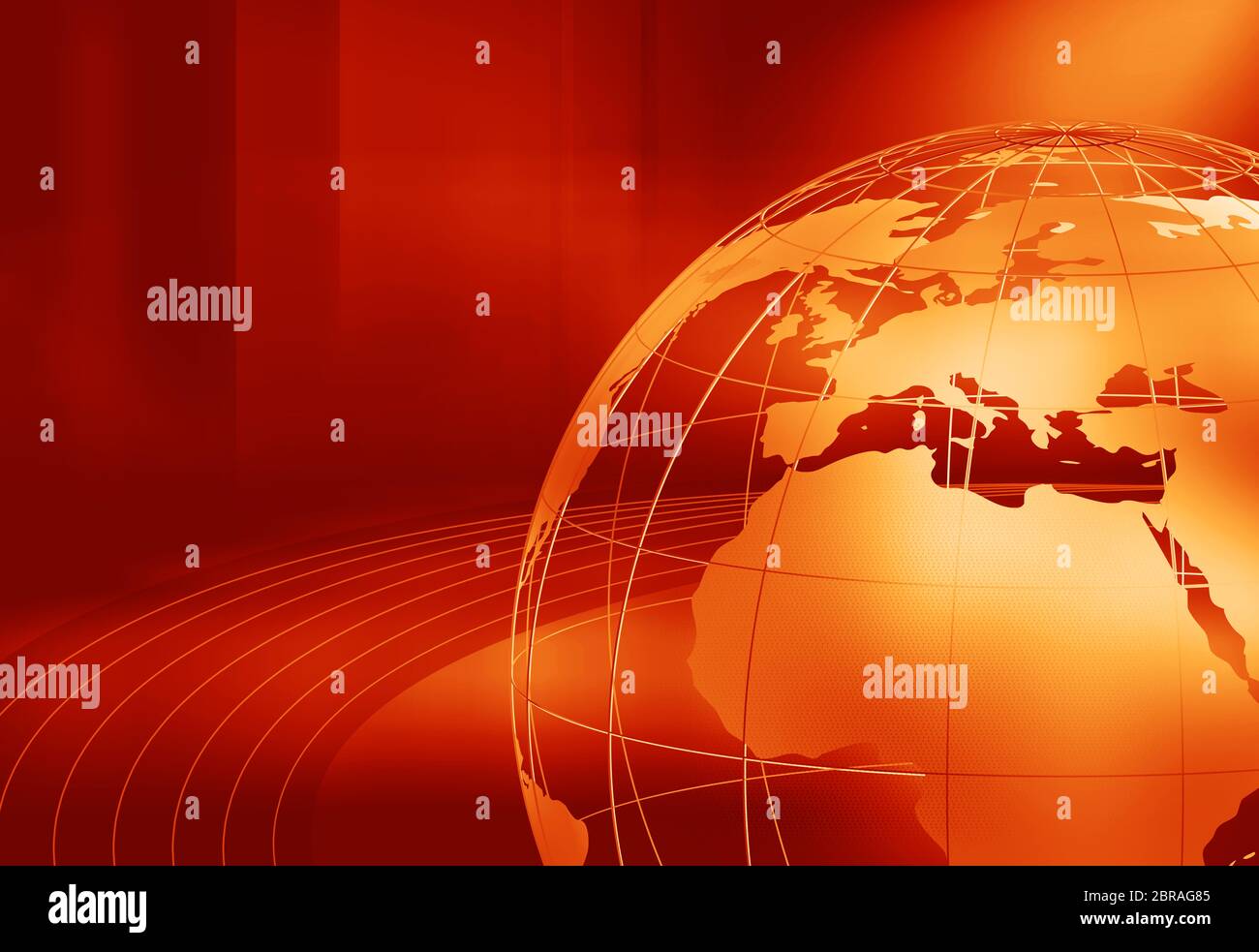 Earth globe with belt lines graphical red theme background, news concept  background Stock Photo - Alamy