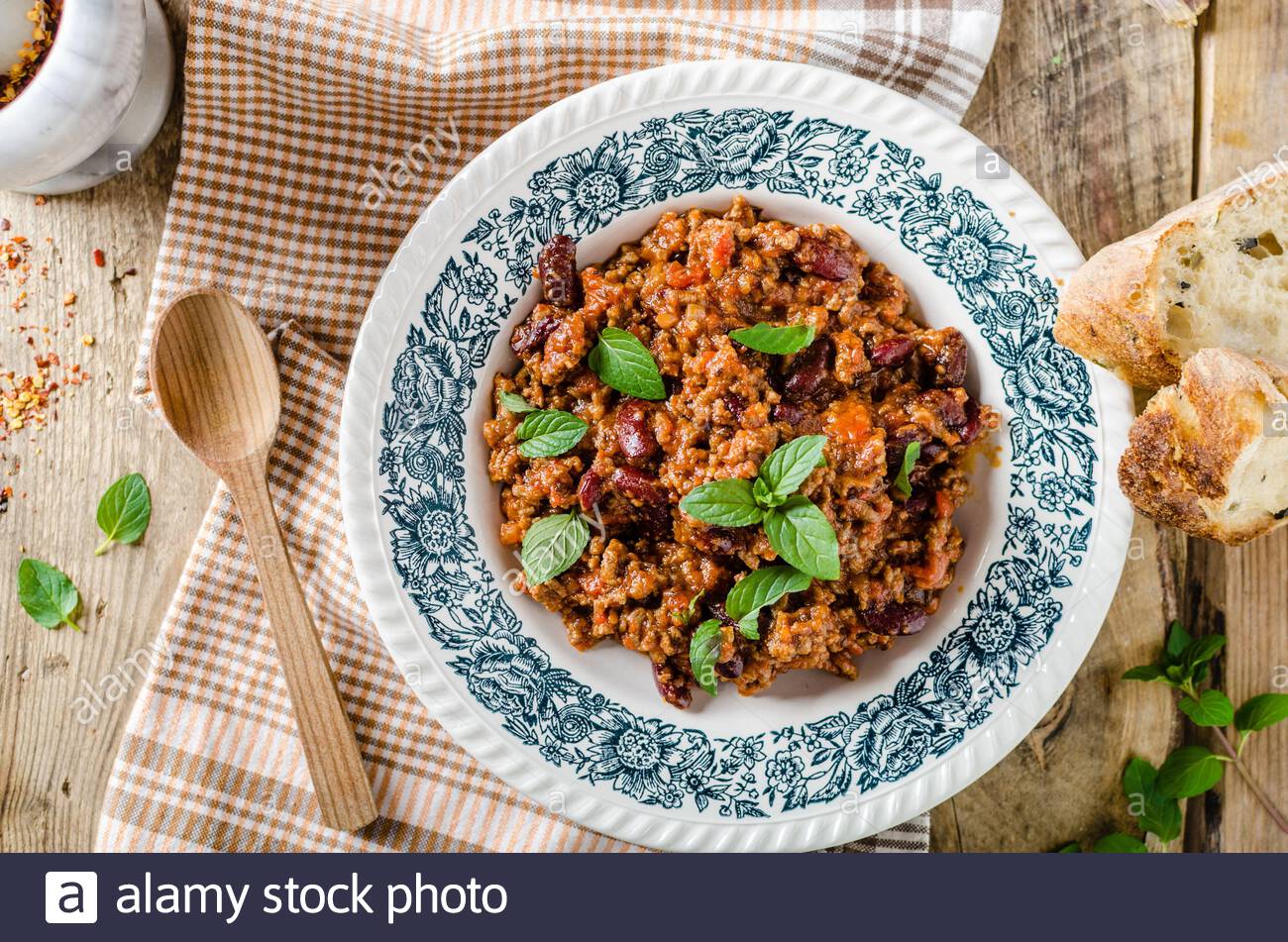 Chilli con carne, spicy and delicious food, full of protein Stock Photo -  Alamy
