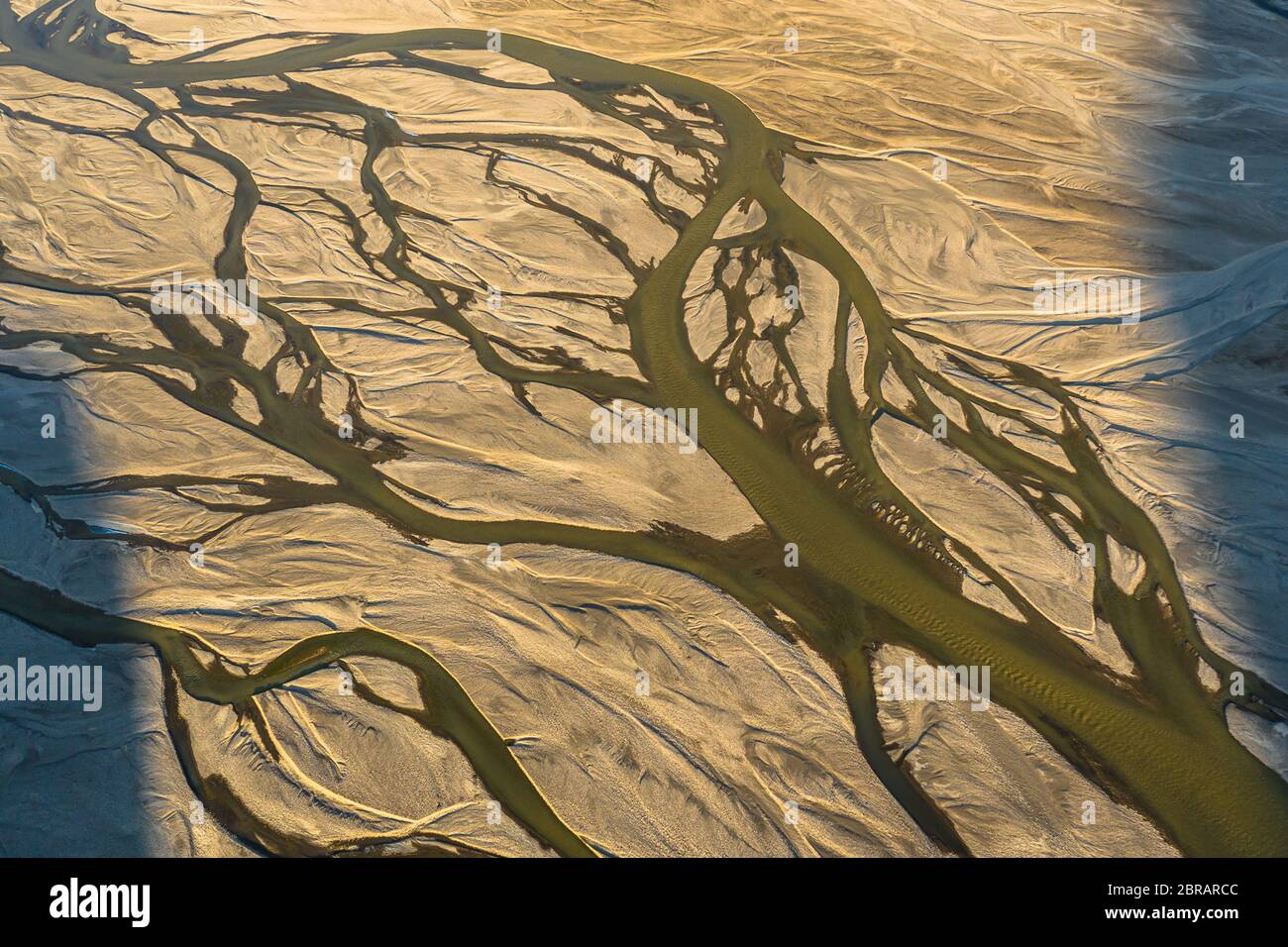 Aerial photograph of a glacial river Stock Photo Alamy