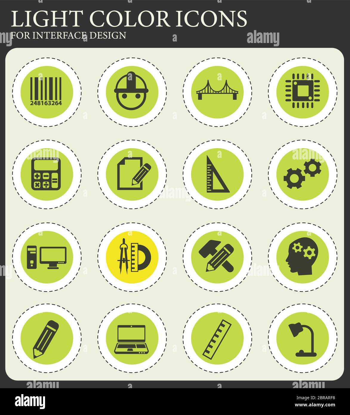 engineering vector icons for web and user interface design Stock Photo ...