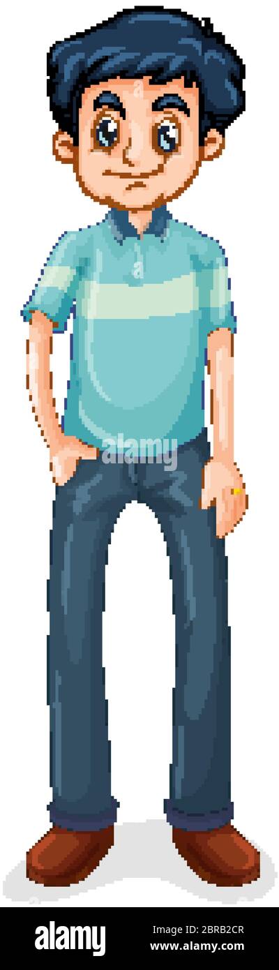 Happy man standing on white background illustration Stock Vector Image ...