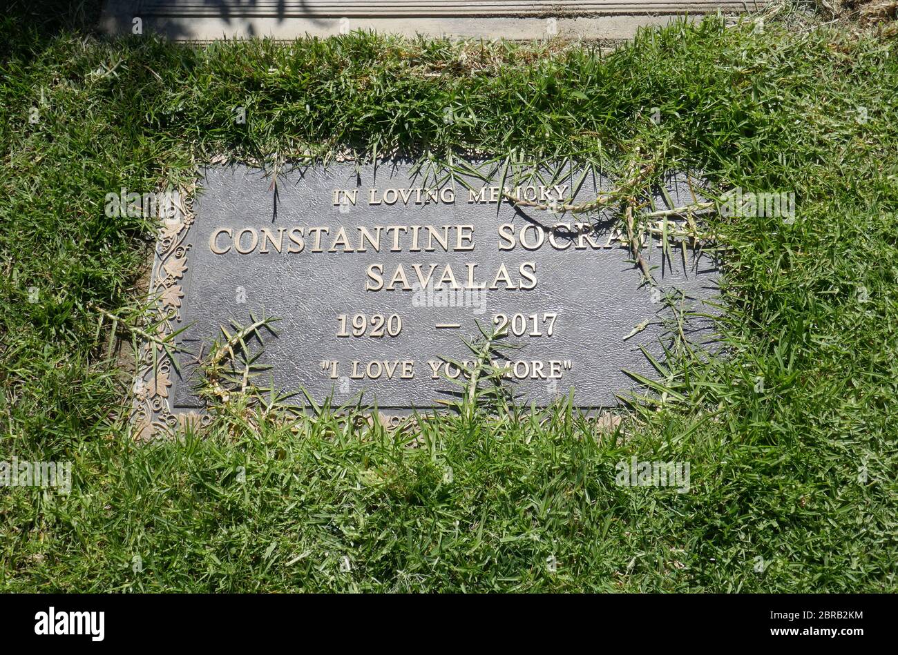 Los Angeles, California, USA 20th May 2020 A general view of atmosphere of Constantine Savalas grave at Forest Lawn Memorial Park on May 20, 2020 in Los Angeles, California, USA. Photo by Barry King/Alamy Stock Photo Stock Photo