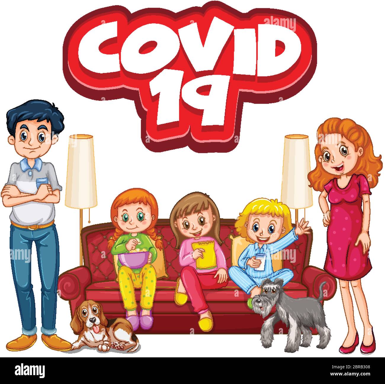 Coronavirus and family member illustration Stock Vector Image & Art - Alamy