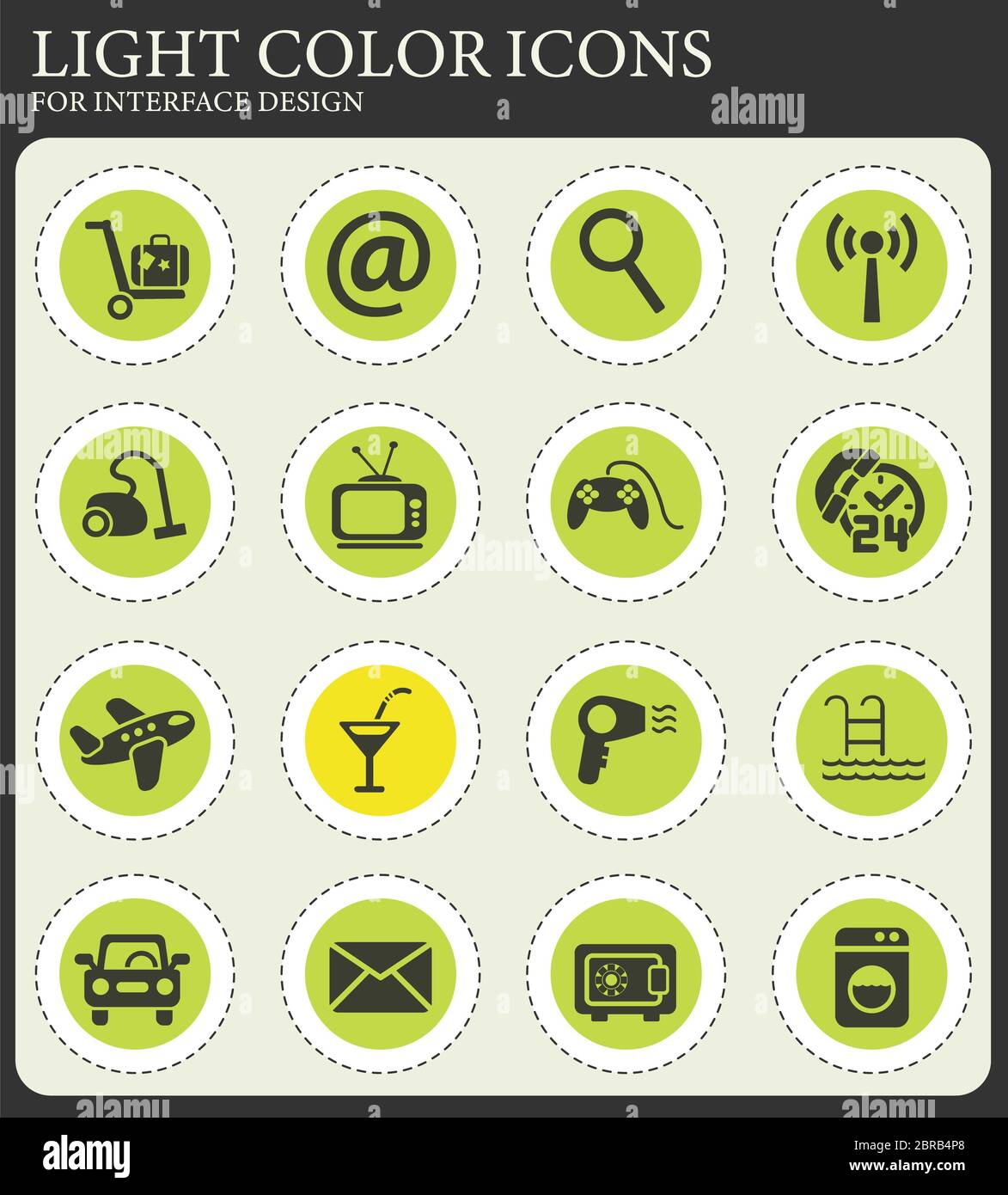 hotel service web icons for user interface design Stock Photo