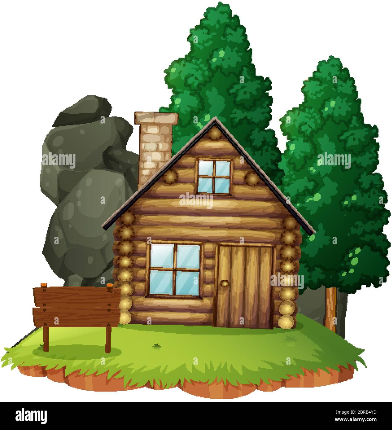 Isolated cabin in the wood illustration Stock Vector Image & Art - Alamy