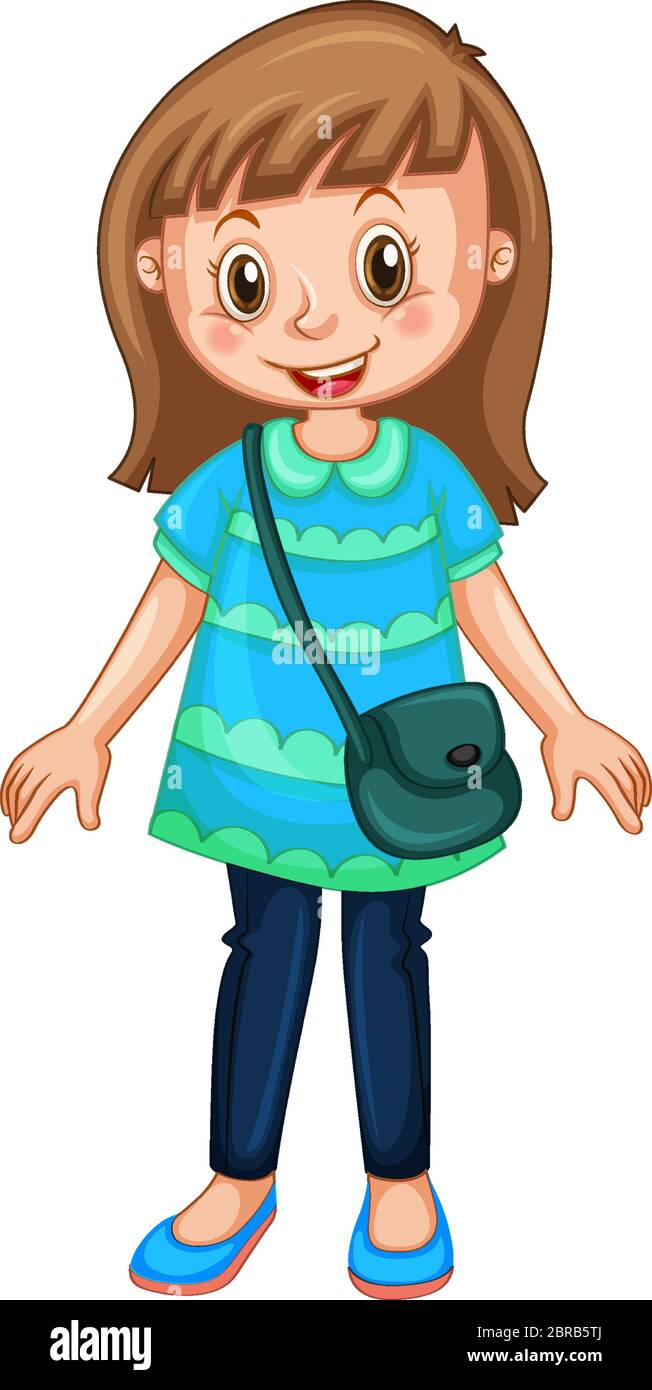Happy girl cartoon character illustration Stock Vector Image & Art - Alamy