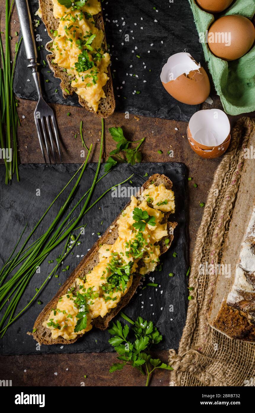 Sourdough toast scrambled eggs hi-res stock photography and images - Alamy