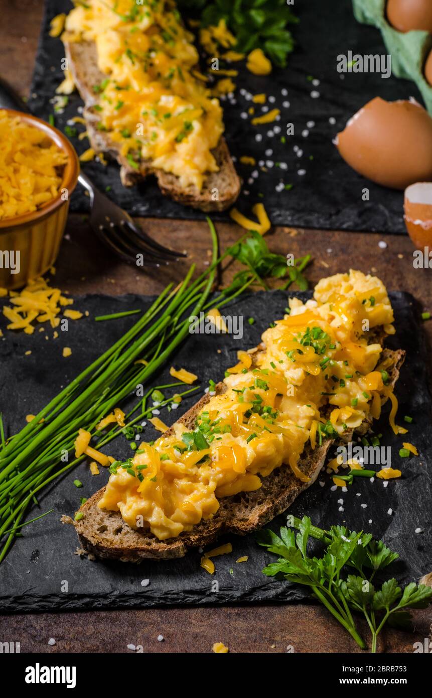 Sourdough toast scrambled eggs hi-res stock photography and images - Alamy